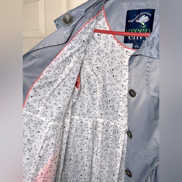 Enlightened Outerwear Water Resistant Blue Trench Coat - xl, fit like large - Picture 3 of 6